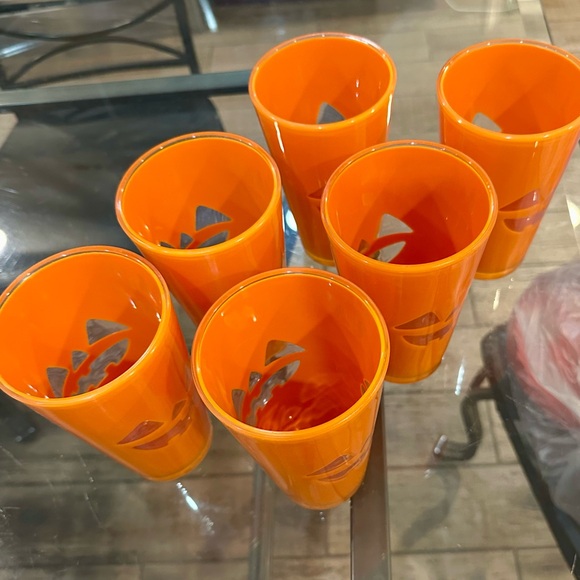 🦋6 Halloween Plastic Tall Tumbler Halloween Glasses Pumpkin jack-o'-lantern face - Picture 3 of 4